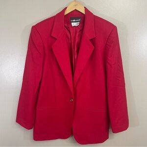 Sag Harbor women’s size 12 100% Wool Red Blazer holiday
